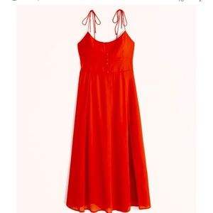 Tie Strap Corset Midi Dress